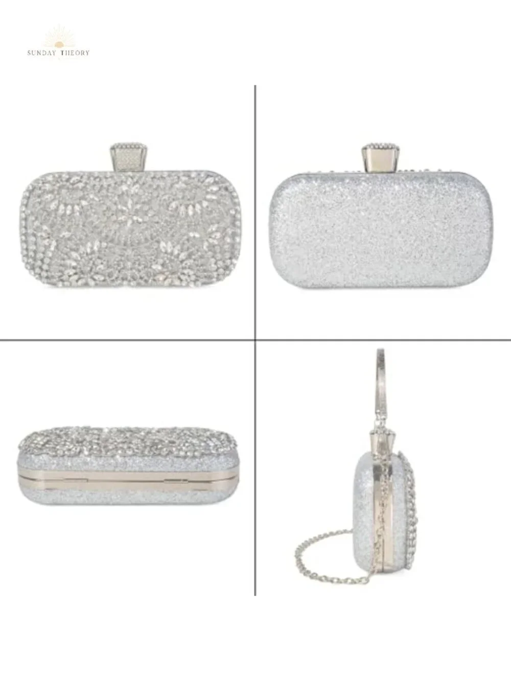 Women's Sparkly Rhinestone Sequin Clutch Evening Bag Bridal Purse